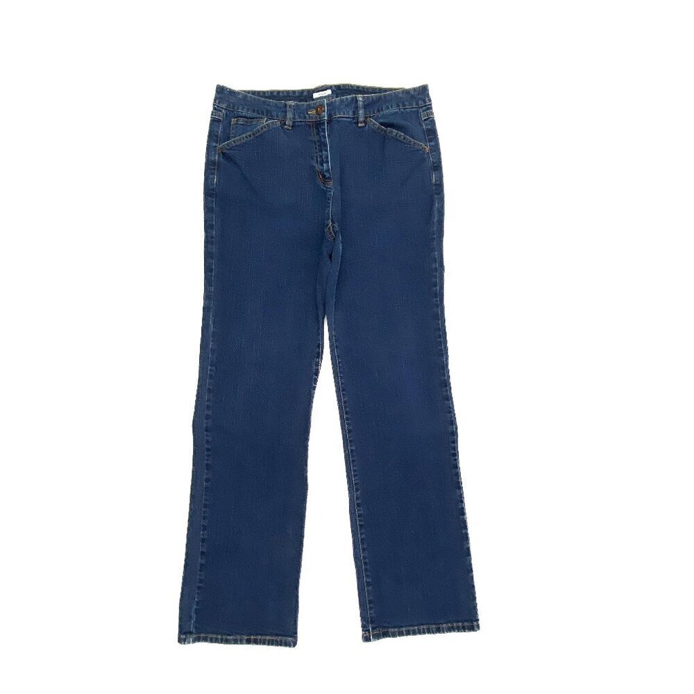 Liz & Co Straight Women's size 12‎ Dark Wash Blue Denim Jeans